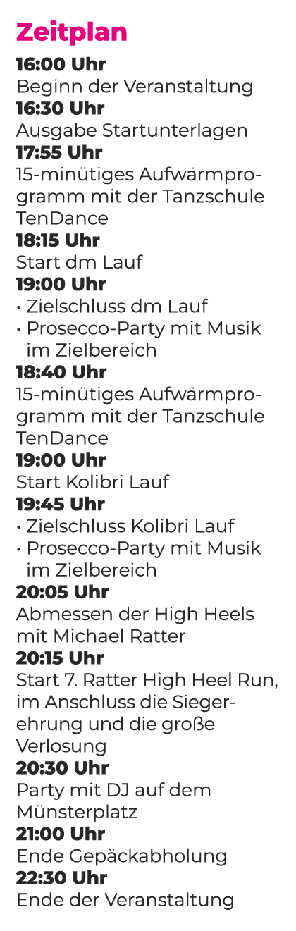 Zeitplan 16:00 Uhr Beginn der Veranstaltung 16:30 Uhr Ausgabe Startunterlagen 17:55 Uhr 15 min tiges Aufw rmprogramm ...