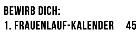 Bewirb dich: 1. Frauenlauf Kalender 45