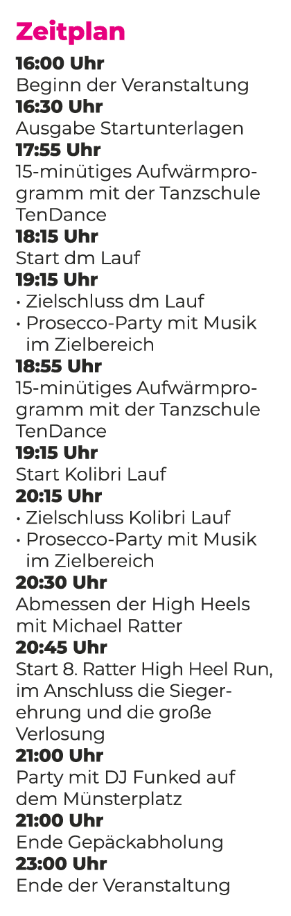 Zeitplan 16:00 Uhr Beginn der Veranstaltung 16:30 Uhr Ausgabe Startunterlagen 17:55 Uhr 15 min tiges Aufw rmprogramm ...