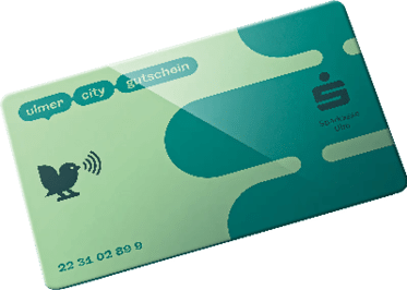 A green card with a bird on it. Beschreibung von KI generiert